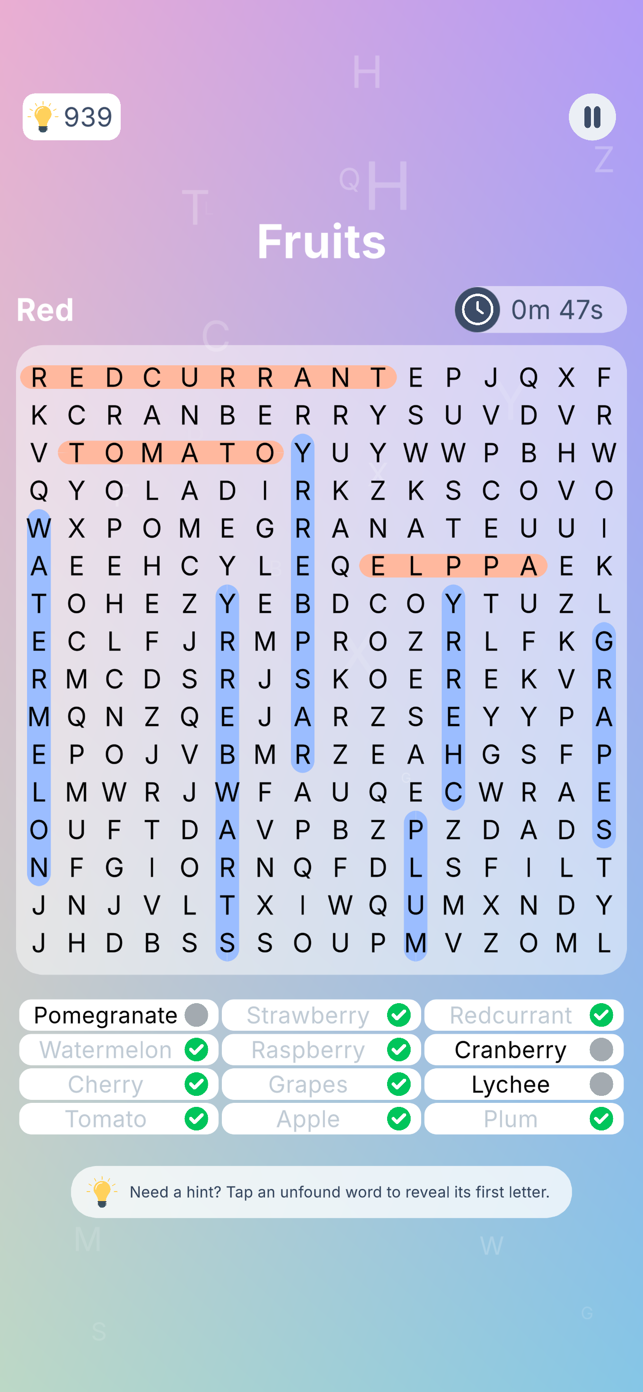 WordSee clean gameplay screen